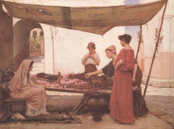 John William Waterhouse A Flower Stall (mk41) oil painting picture